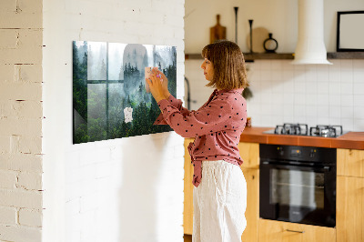 Magnetic glass board Foggy forest