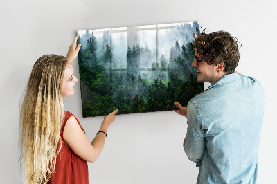 Magnetic glass board Foggy forest