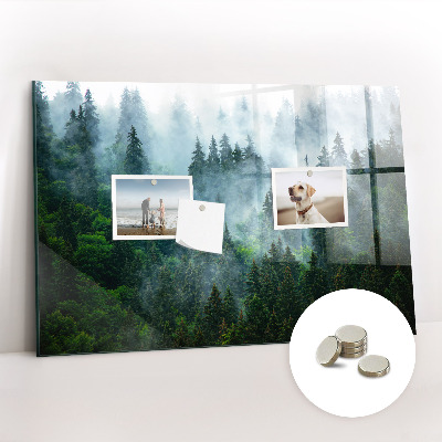 Magnetic glass board Foggy forest