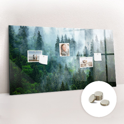 Magnetic glass board Foggy forest