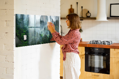 Magnetic glass board Foggy forest