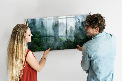 Magnetic glass board Foggy forest