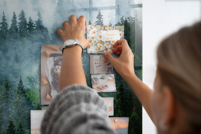 Magnetic glass board Foggy forest