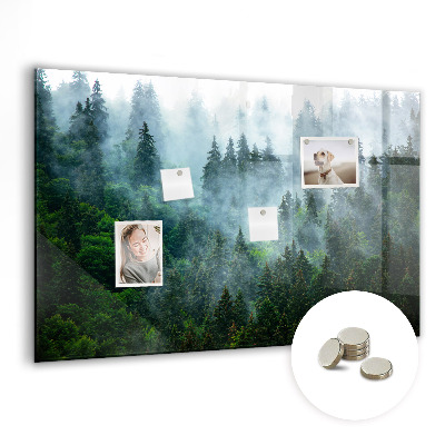 Magnetic glass board Foggy forest