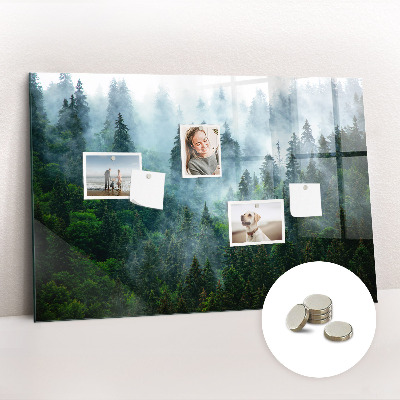 Magnetic glass board Foggy forest