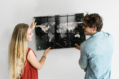 Decorative magnetic board World map dollar