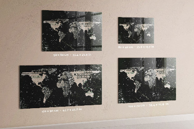 Decorative magnetic board World map dollar