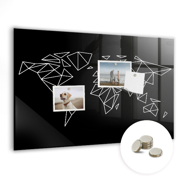 Decorative magnetic board Modern world map