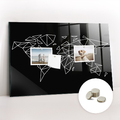 Decorative magnetic board Modern world map