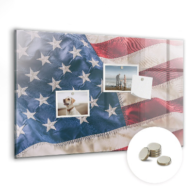 Magnetic wall board American flag