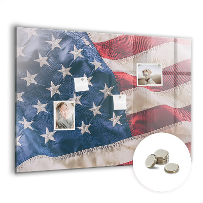 Magnetic wall board American flag