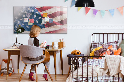 Magnetic wall board American flag