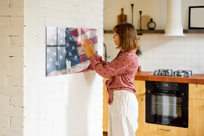 Magnetic wall board American flag