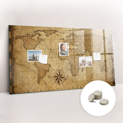 Decorative magnetic board Vintage world map