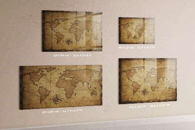 Decorative magnetic board Vintage world map