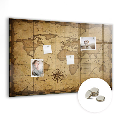 Decorative magnetic board Vintage world map