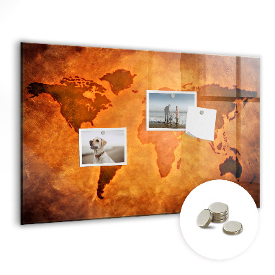 Decorative magnetic board Large map of the world