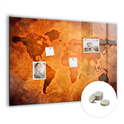 Decorative magnetic board Large map of the world