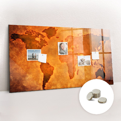 Decorative magnetic board Large map of the world