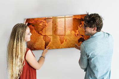 Decorative magnetic board Large map of the world