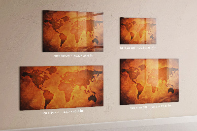 Decorative magnetic board Large map of the world