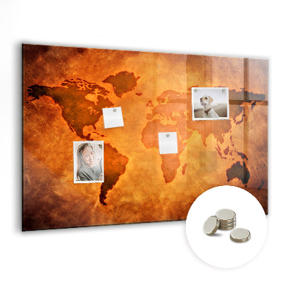 Decorative magnetic board Large map of the world