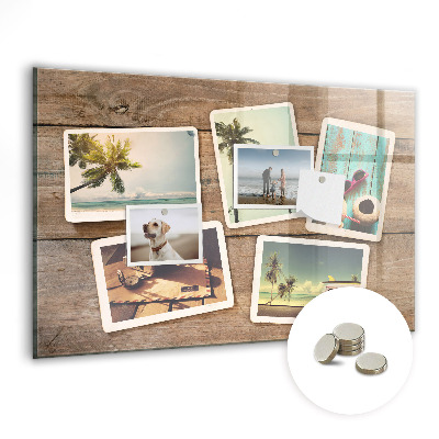 Magnetic wall board Polaroid photos