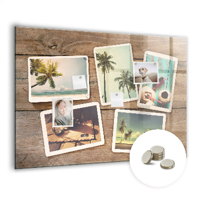 Magnetic wall board Polaroid photos