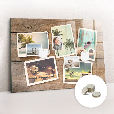 Magnetic wall board Polaroid photos