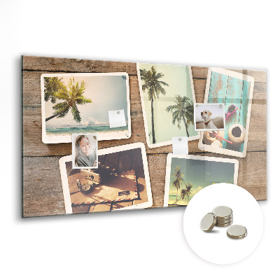 Magnetic wall board Polaroid photos