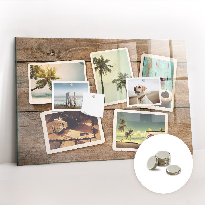 Magnetic wall board Polaroid photos