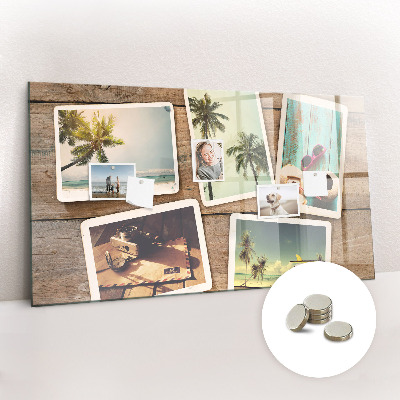 Magnetic wall board Polaroid photos