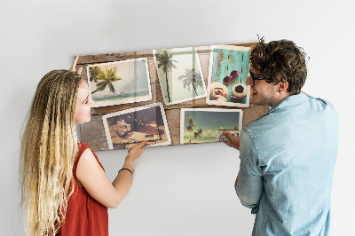 Magnetic wall board Polaroid photos