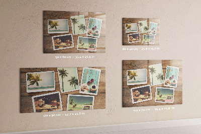 Magnetic wall board Polaroid photos