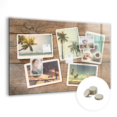 Magnetic wall board Polaroid photos