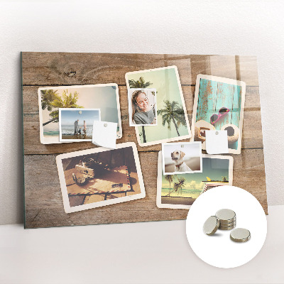 Magnetic wall board Polaroid photos