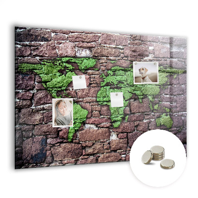 Decorative magnetic board World map brick