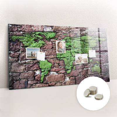 Decorative magnetic board World map brick