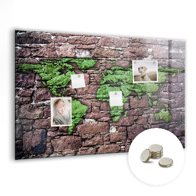 Decorative magnetic board World map brick