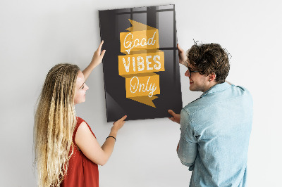 Magnetic glass board Good Vibes Only