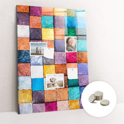 Decorative magnetic board Colorful wood cubes