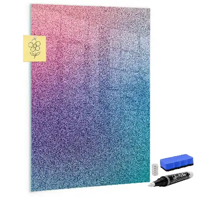 Magnetic dry erase board with gradient abstraction design
