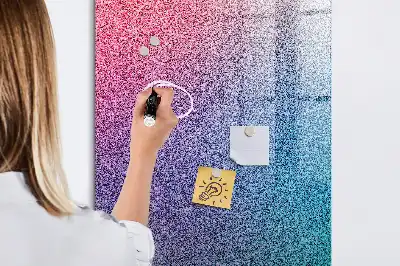 Magnetic dry erase board with gradient abstraction design