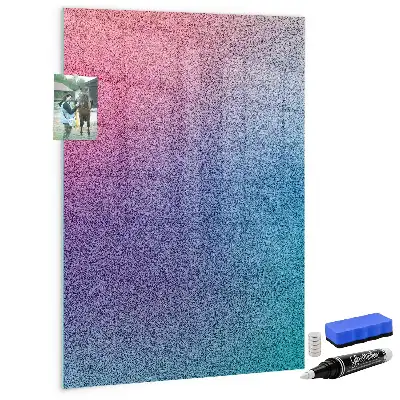 Magnetic dry erase board with gradient abstraction design