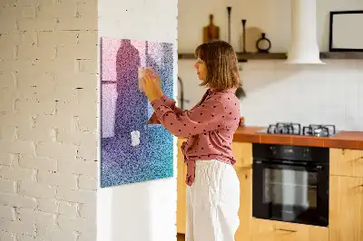 Magnetic dry erase board with gradient abstraction design