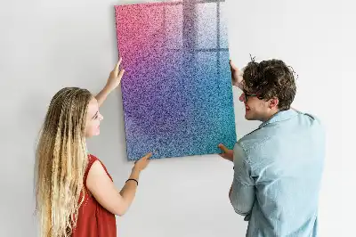 Magnetic dry erase board with gradient abstraction design