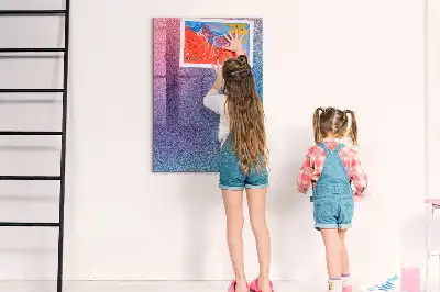 Magnetic dry erase board with gradient abstraction design
