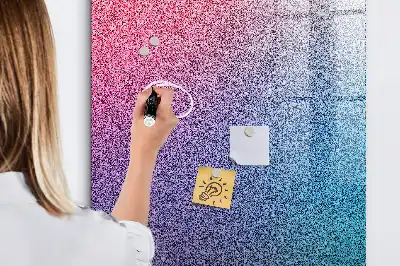Magnetic dry erase board with gradient abstraction design