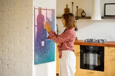 Magnetic dry erase board with gradient abstraction design