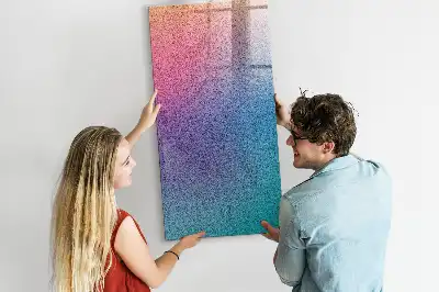 Magnetic dry erase board with gradient abstraction design